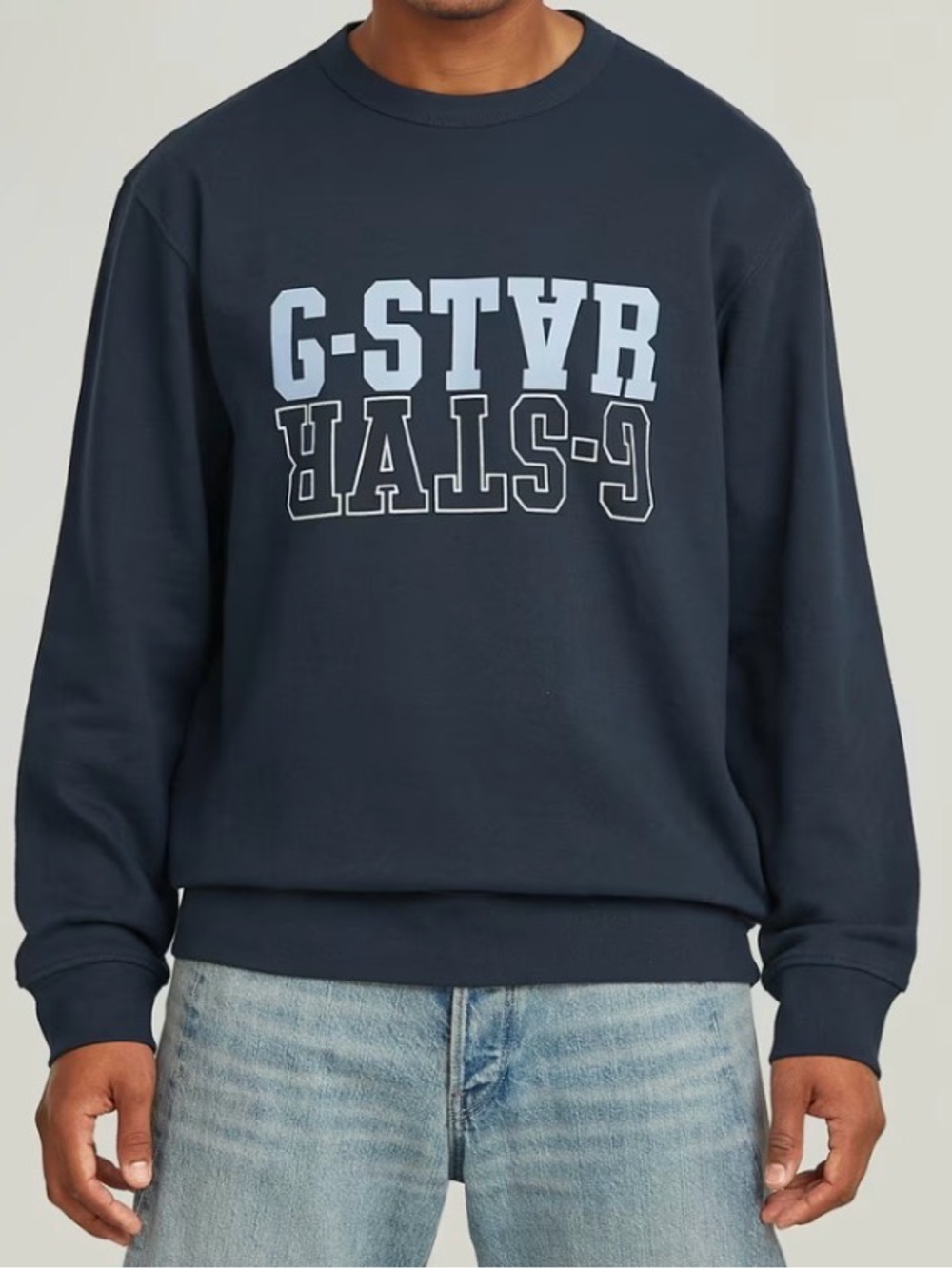 G-Star Navy Crewneck Logo Cotton Sweatshirt - NWT - Size S